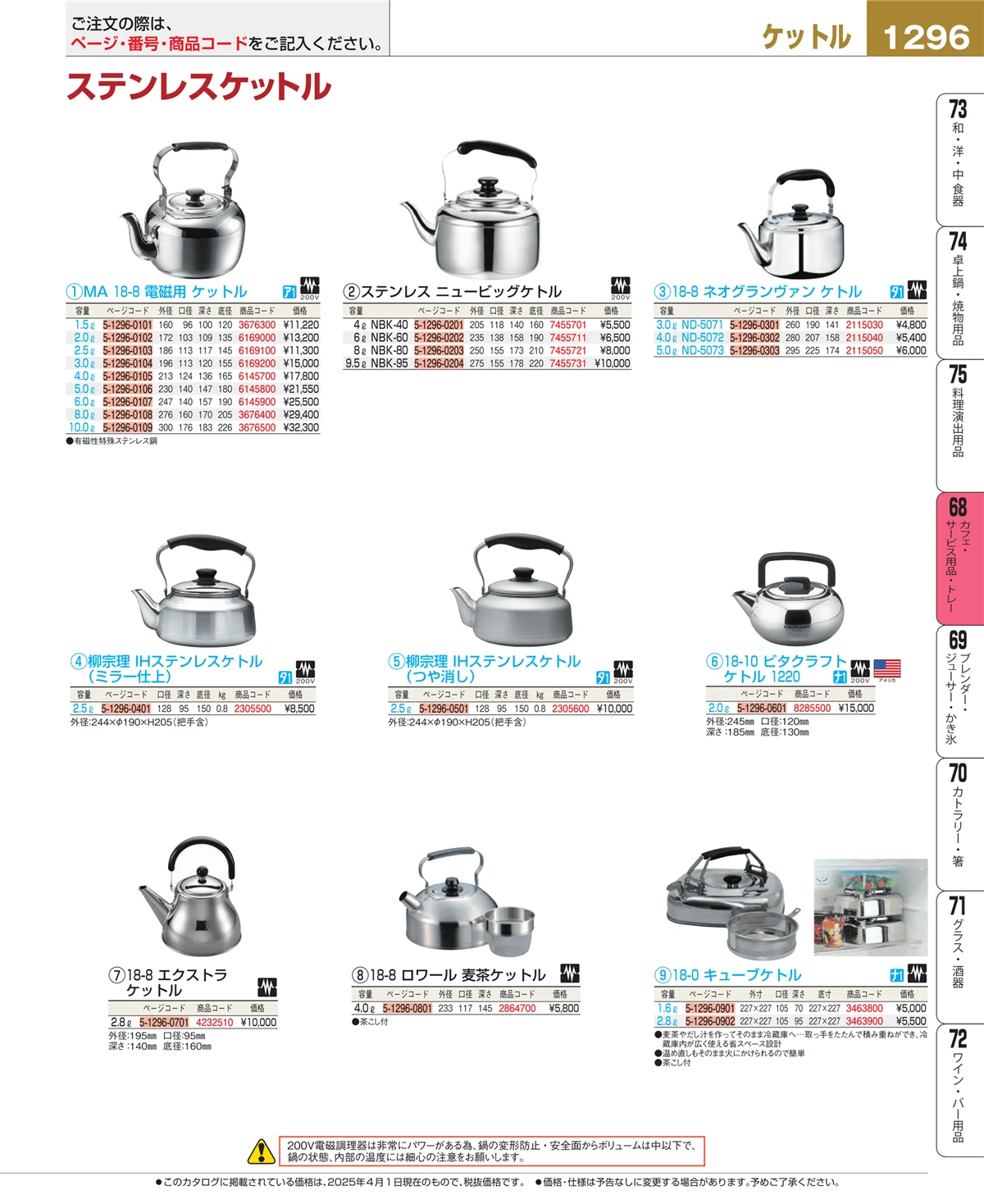 EBM業務用厨房用品カタログvol.25・ページ番号1296・ビュッフェ・宴会