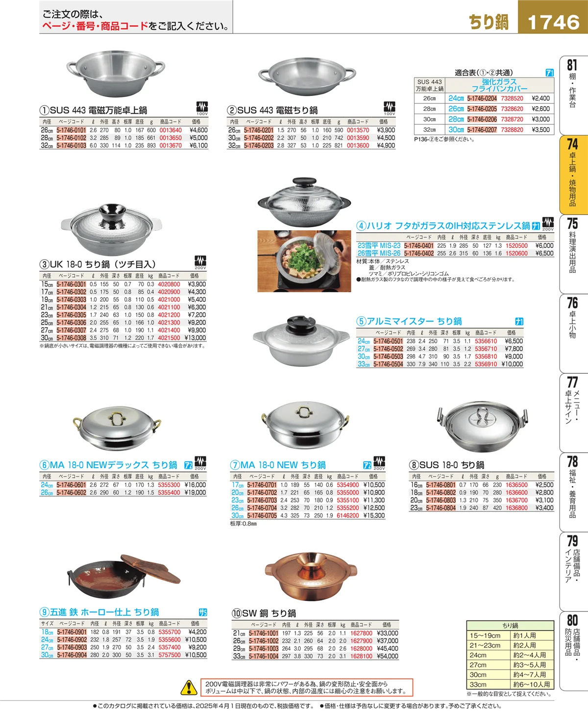 EBM業務用厨房用品カタログvol.25・ページ番号1746・和・洋・中 食器