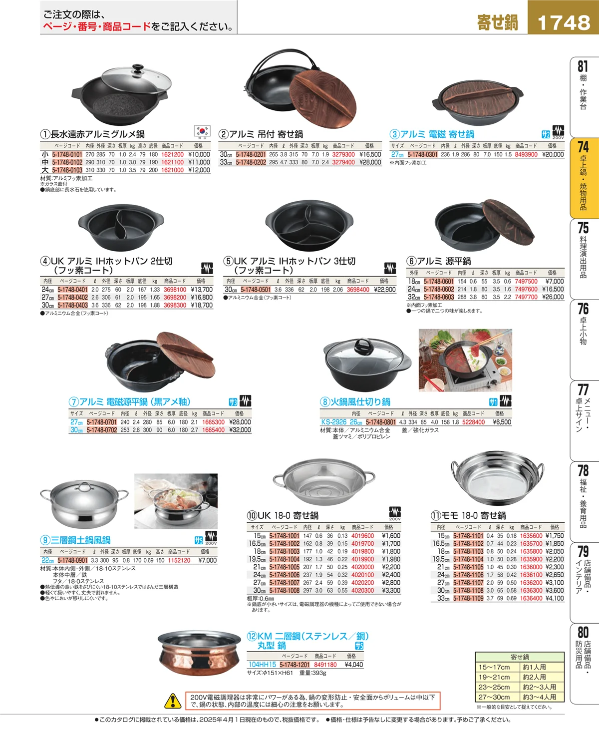 EBM業務用厨房用品カタログvol.25・ページ番号1748・和・洋・中 食器