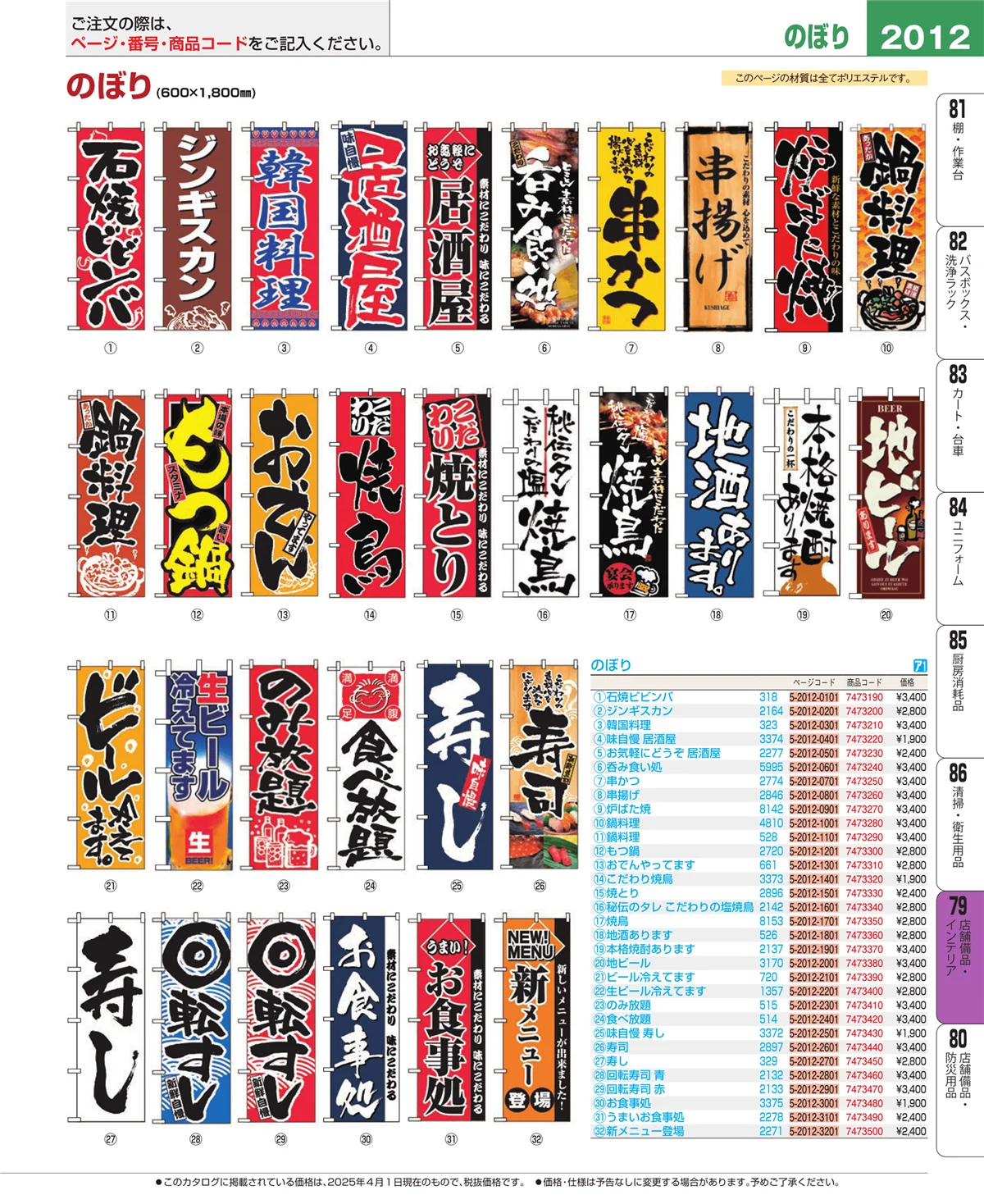 EBM業務用厨房用品カタログvol.25・ページ番号2012・福祉・養育用品