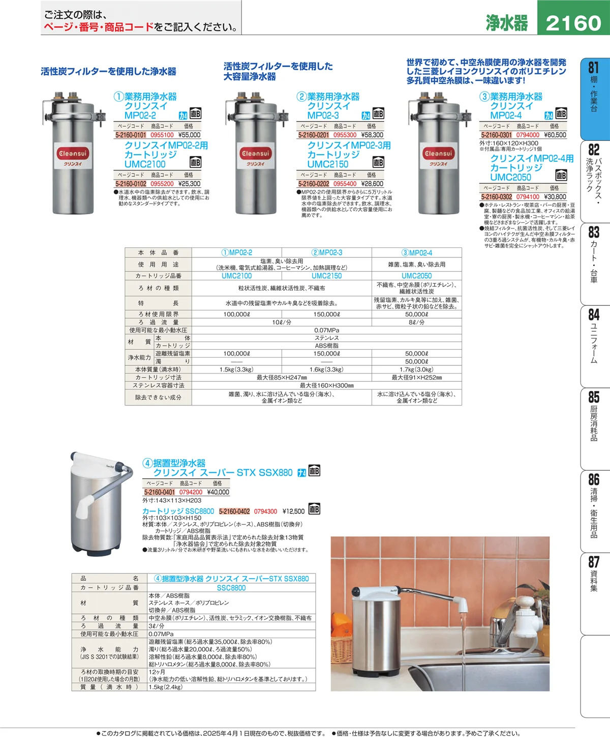 EBM業務用厨房用品カタログvol.25・ページ番号2160・店舗備品・防災用品