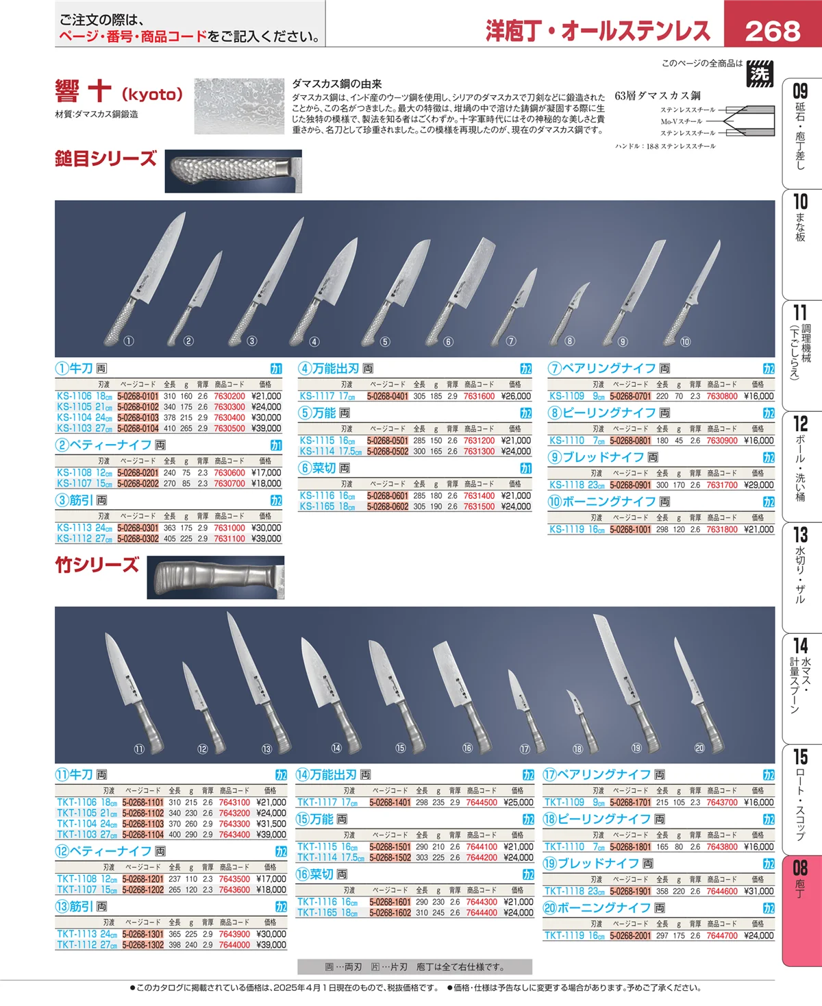 EBM業務用厨房用品カタログvol.25・ページ番号268・ホテルパン・ガストロノームパン