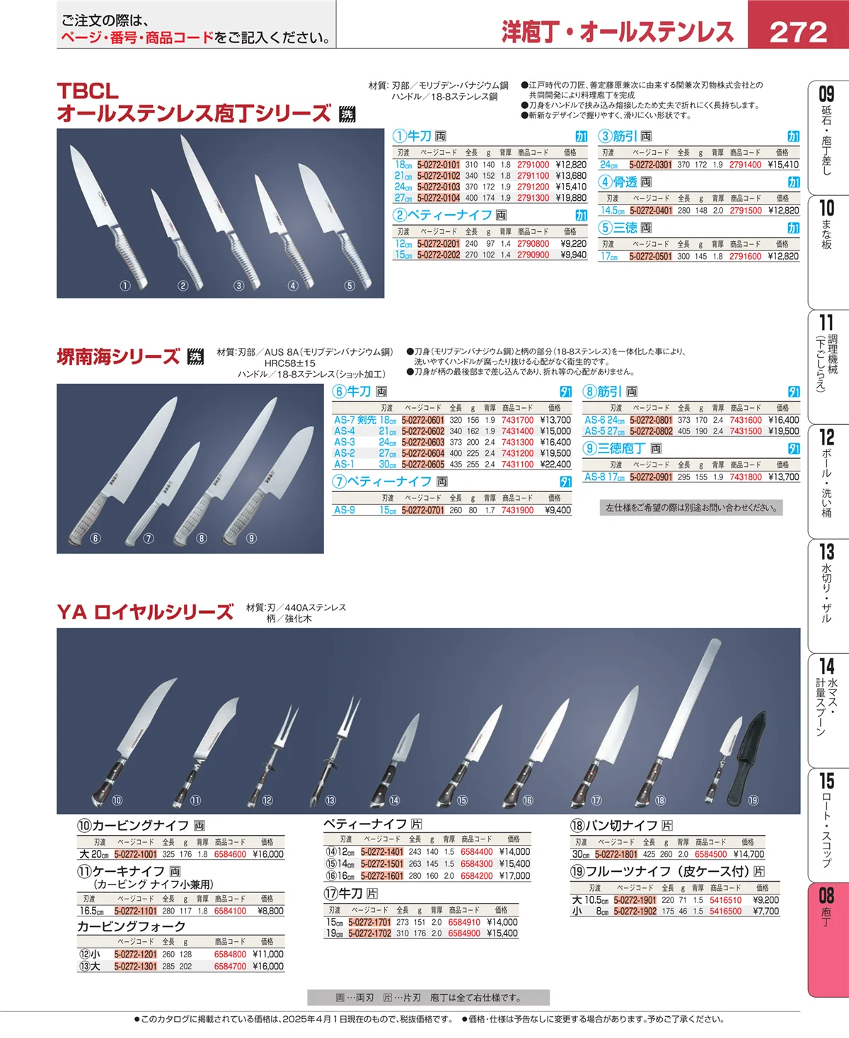 EBM業務用厨房用品カタログvol.25・ページ番号272・ホテルパン・ガストロノームパン