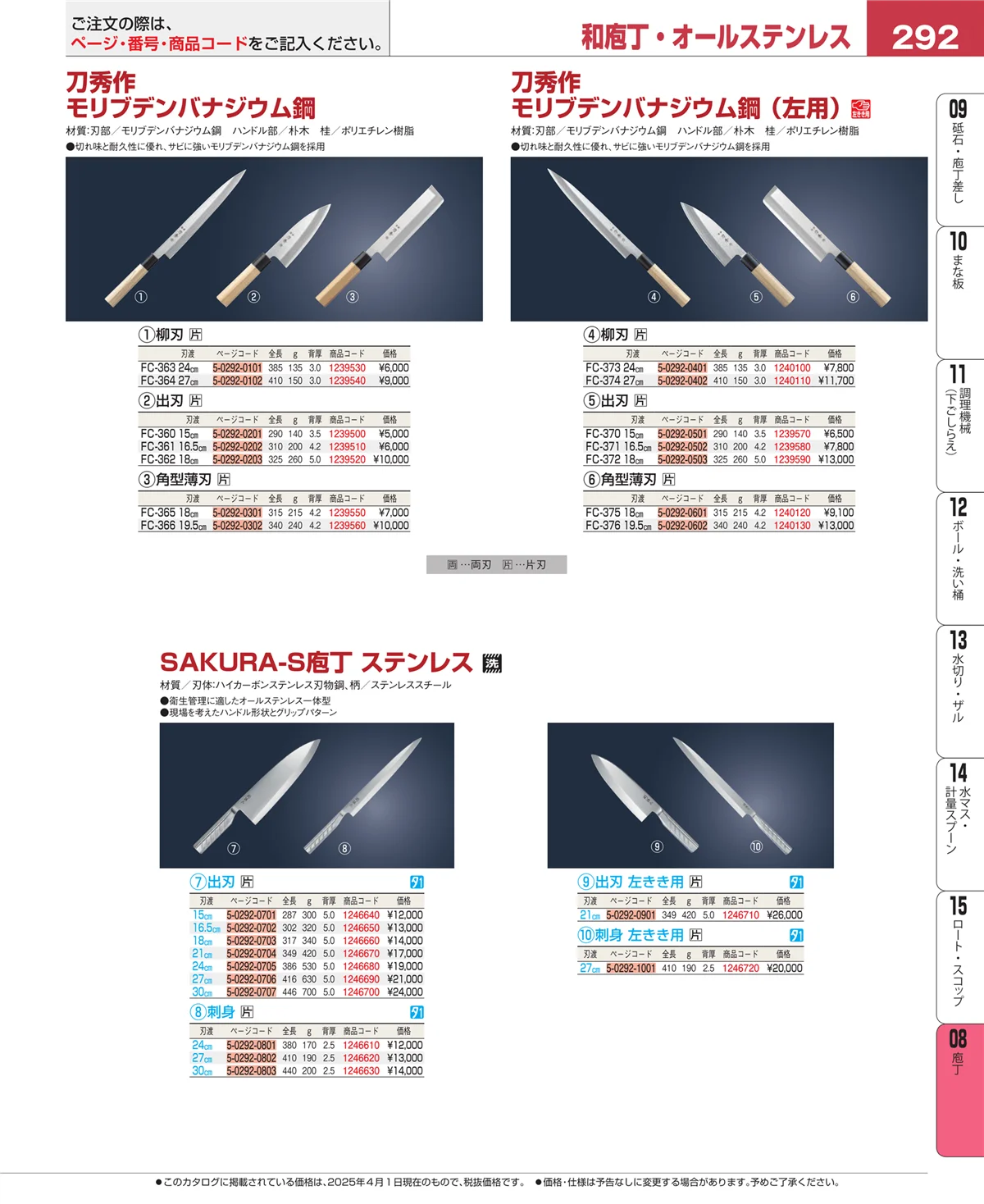 EBM業務用厨房用品カタログvol.25・ページ番号292・ホテルパン・ガストロノームパン