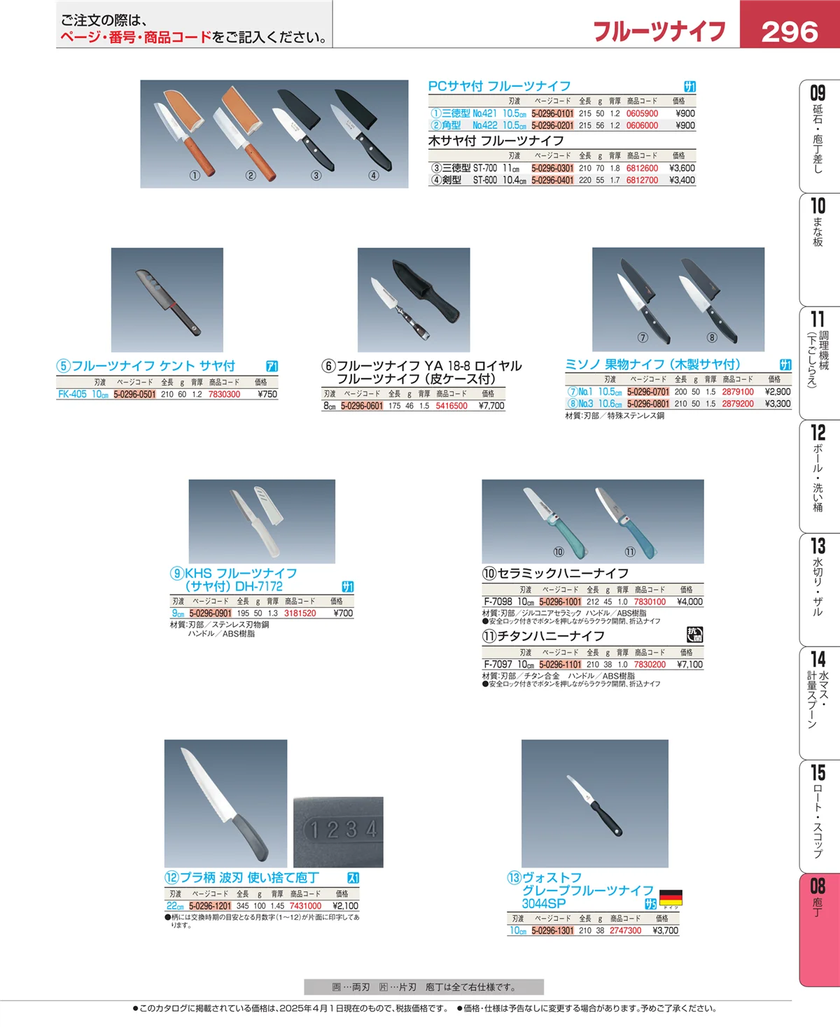 EBM業務用厨房用品カタログvol.25・ページ番号296・ホテルパン・ガストロノームパン