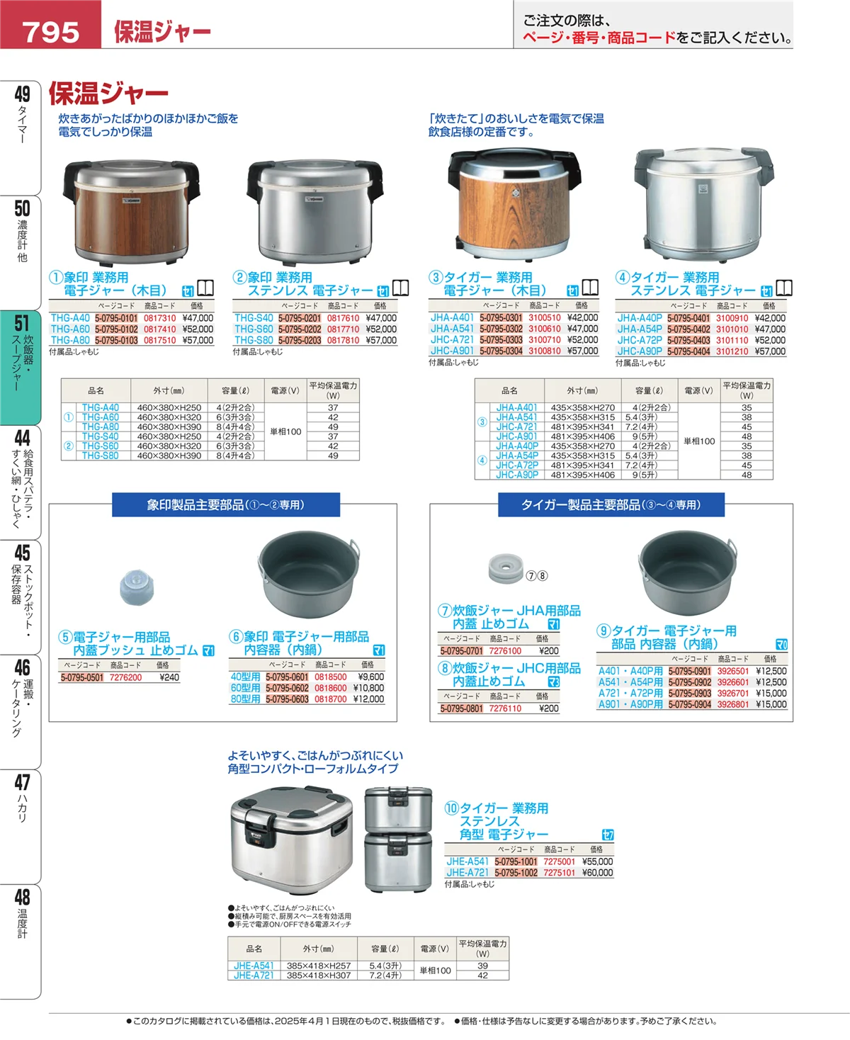 EBM業務用厨房用品カタログvol.25・ページ番号795・濃度計 他