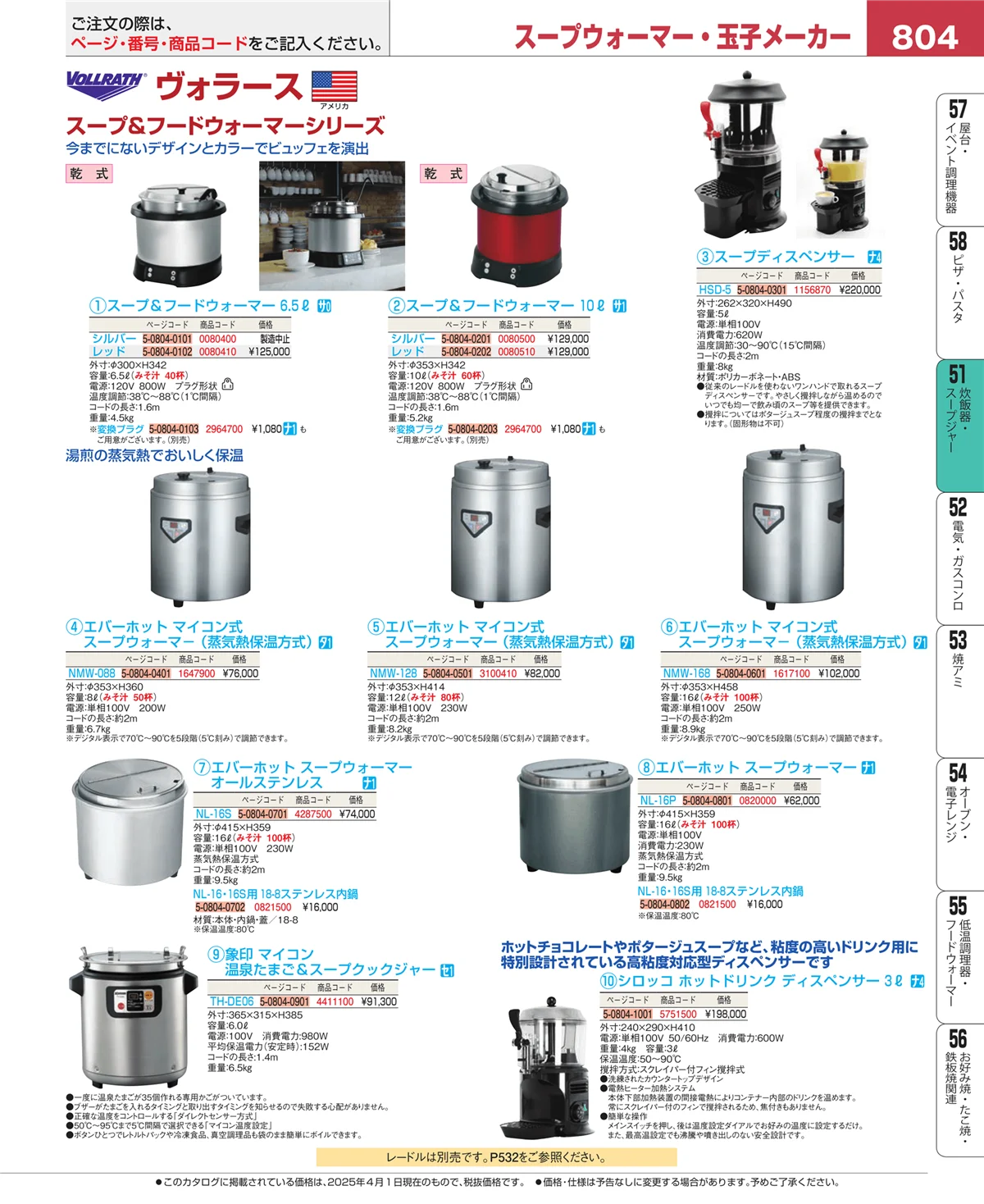 EBM業務用厨房用品カタログvol.25・ページ番号804・濃度計 他
