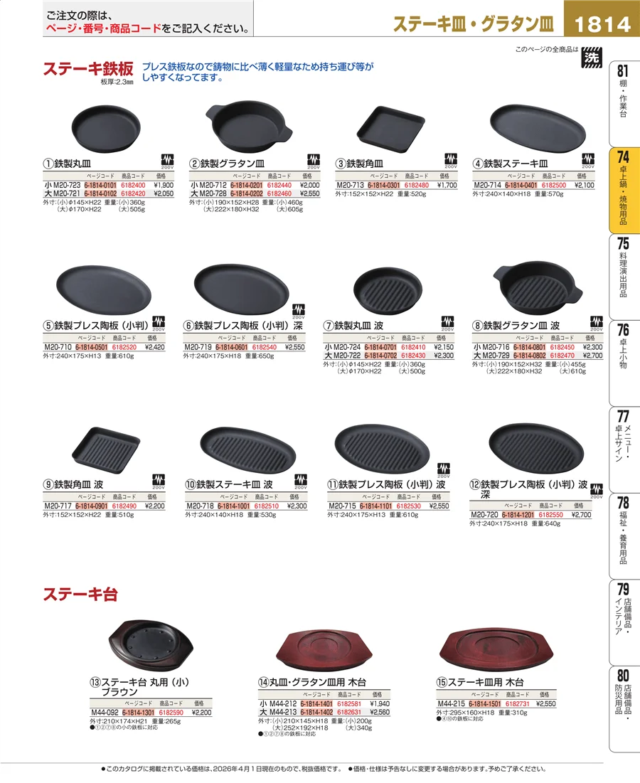 和・洋・中 食器 ページ1814