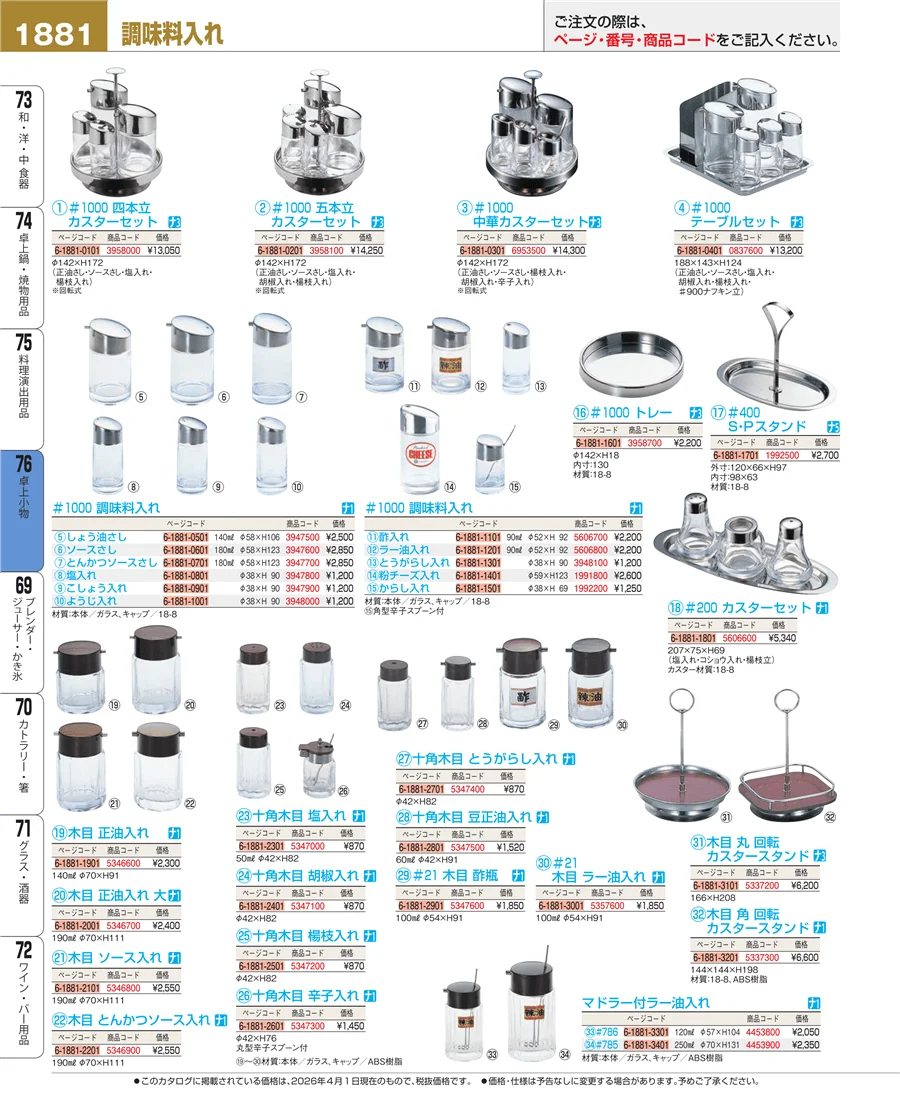 料理演出用品 ページ1881