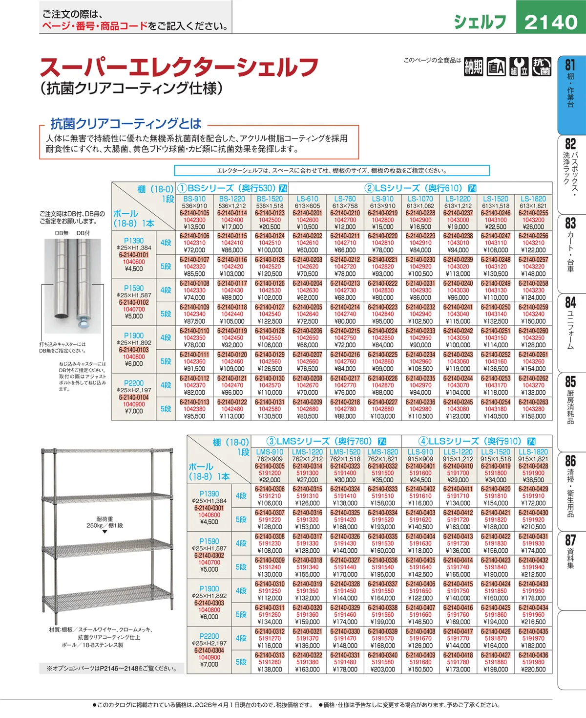 EBM業務用厨房用品カタログvol.26・ページ番号2140・店舗備品・防災用品