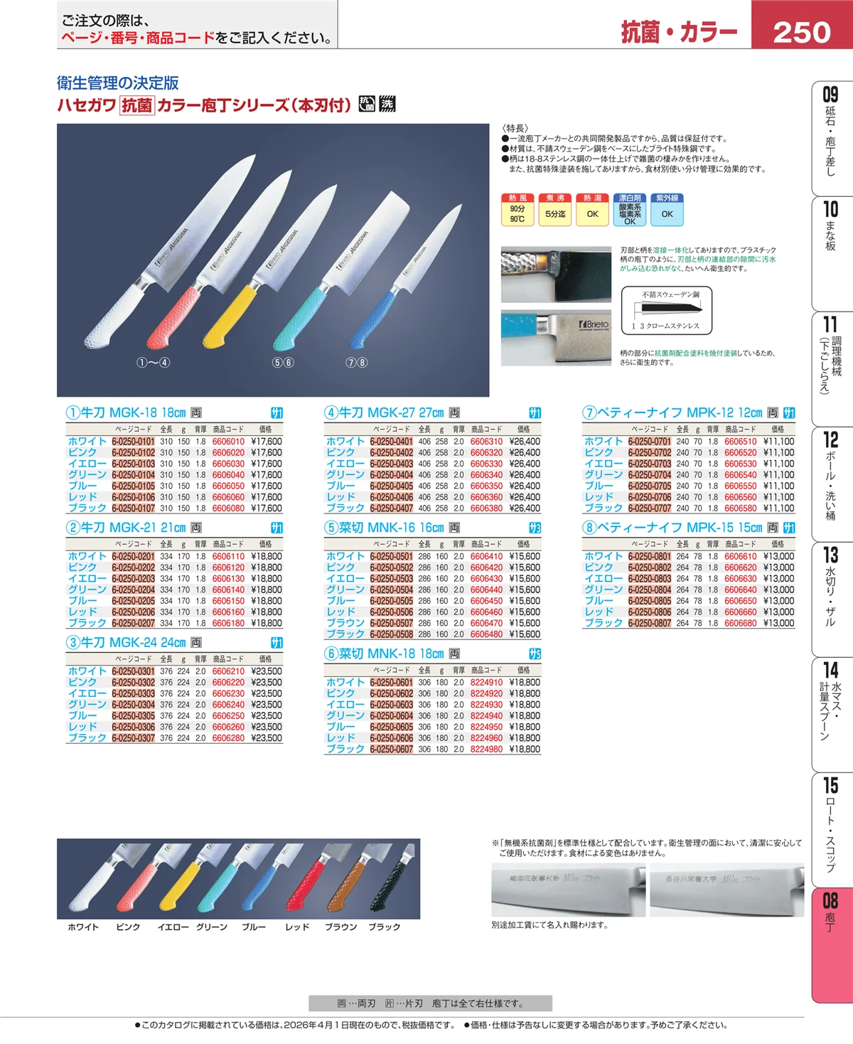 EBM業務用厨房用品カタログvol.26・ページ番号250・ホテルパン・ガストロノームパン