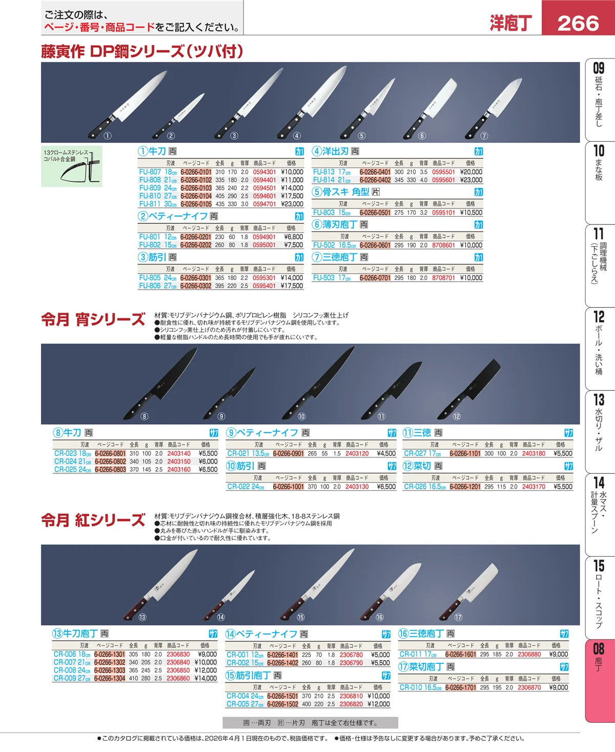 EBM業務用厨房用品カタログvol.26・ページ番号266・ホテルパン・ガストロノームパン