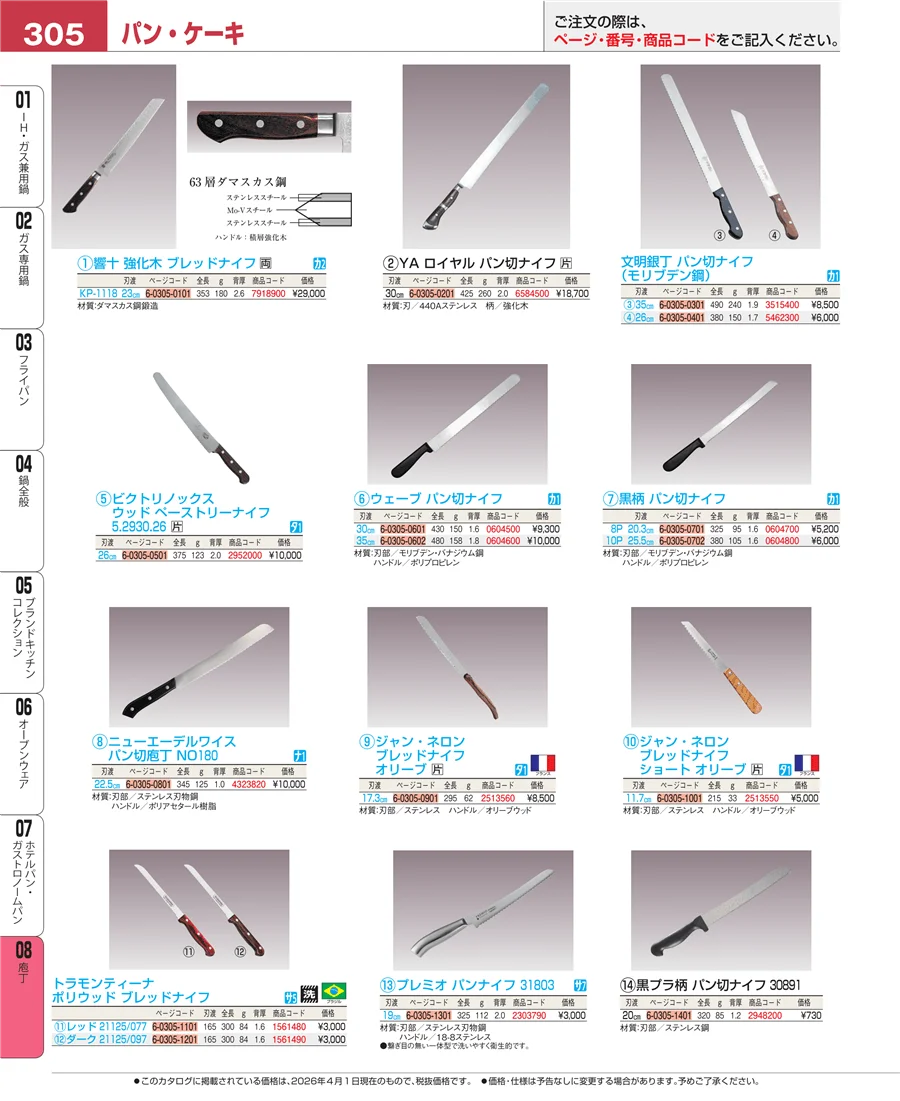 ホテルパン・ガストロノームパン ページ305