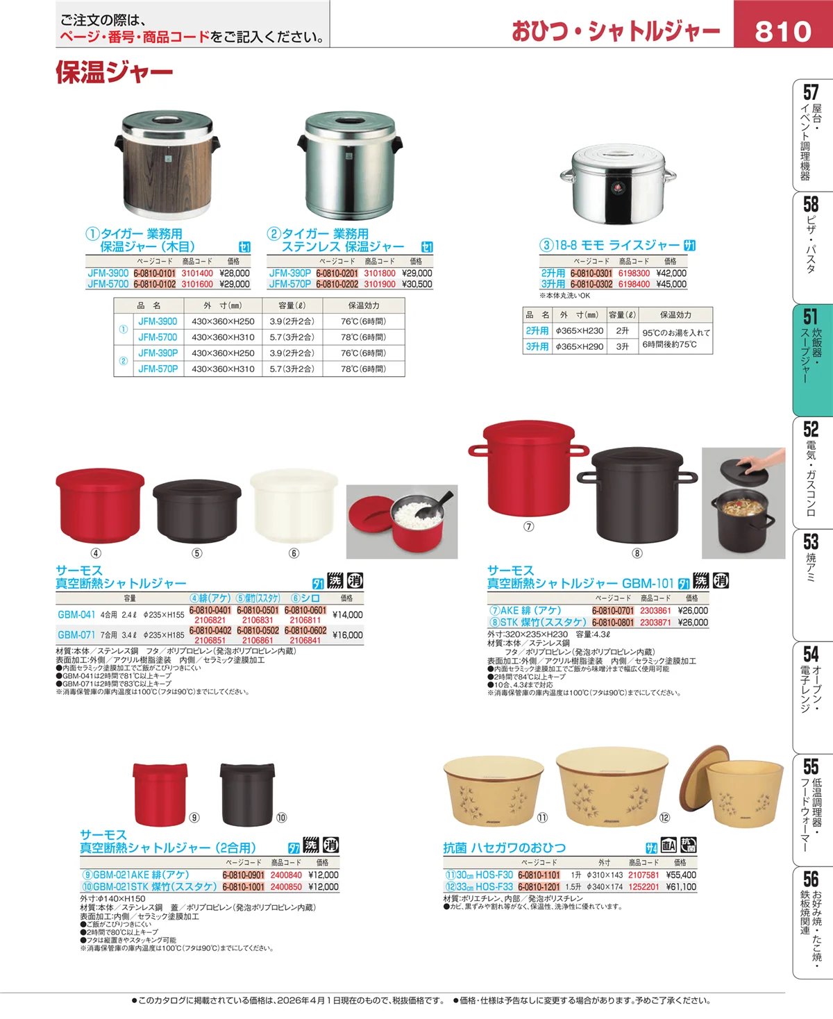 EBM業務用厨房用品カタログvol.26・ページ番号810・濃度計 他