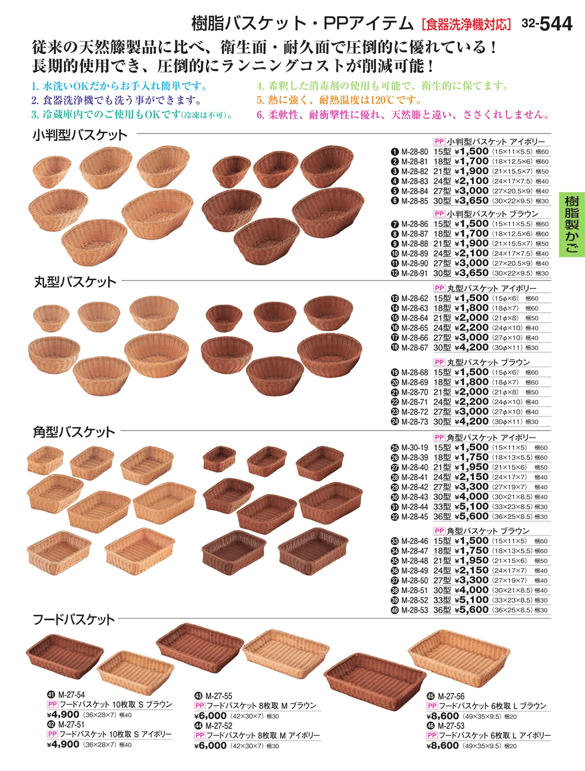 割烹漆器vol.32・ページ番号544・樹脂製かご