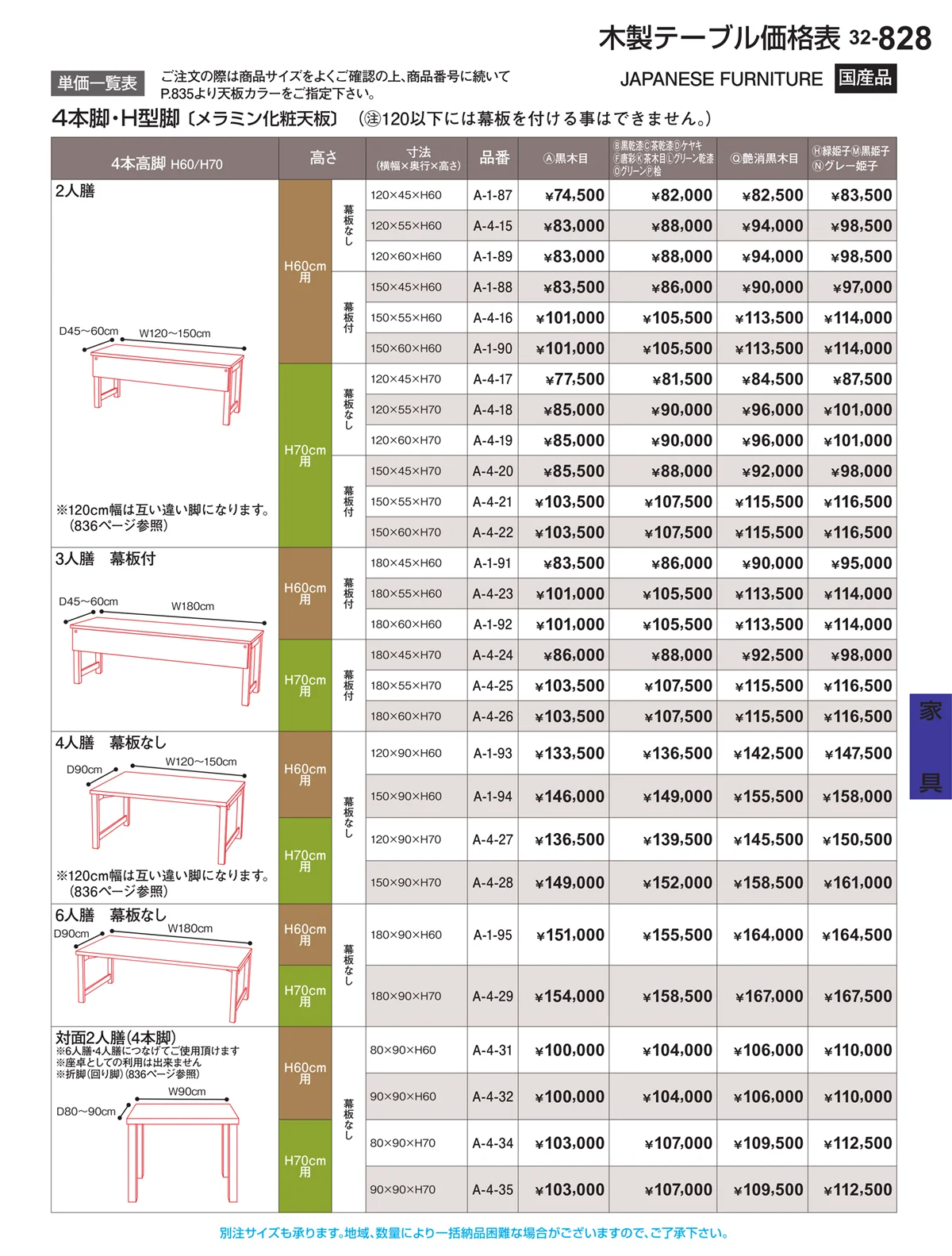 割烹漆器vol.32・ページ番号828・家具