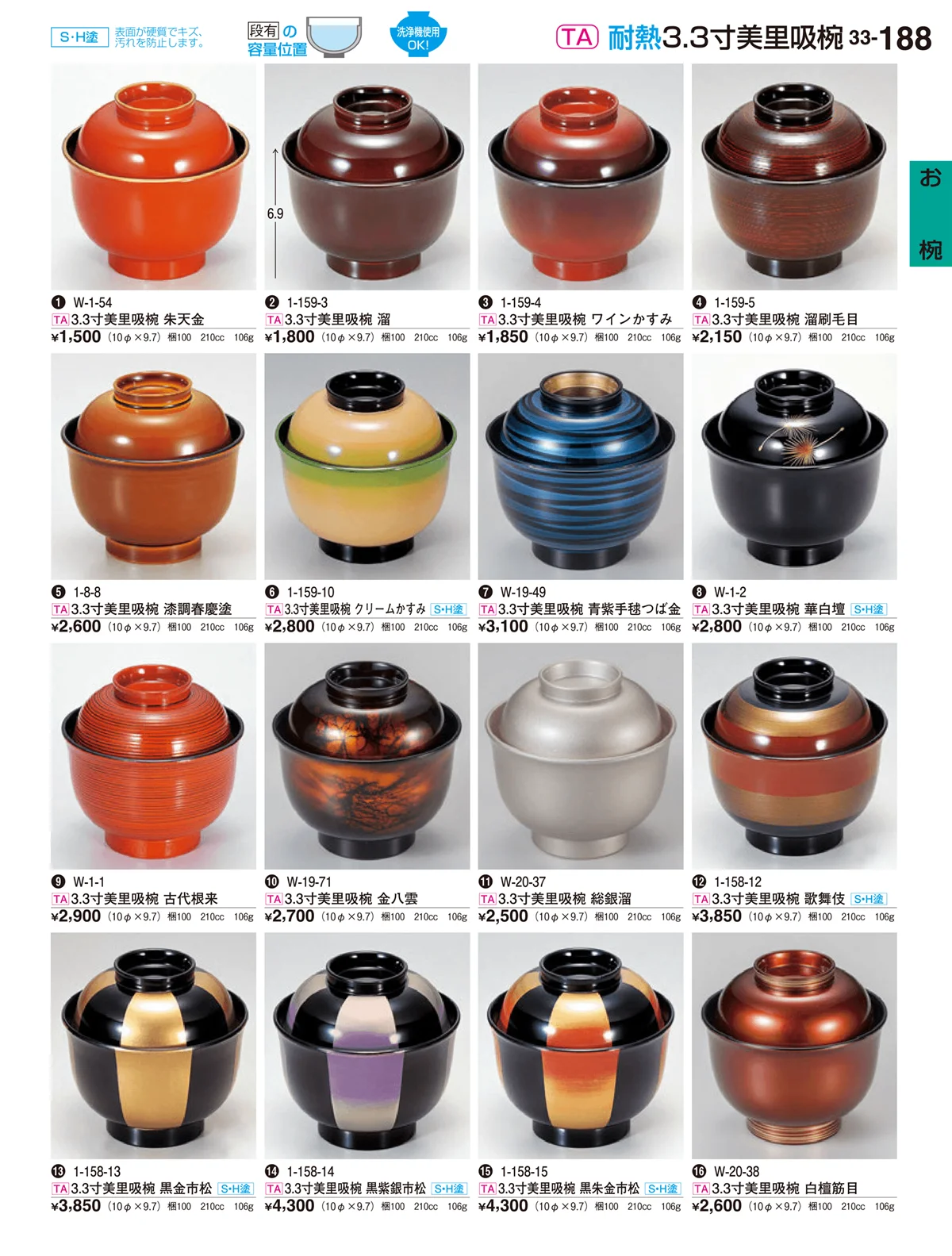 割烹漆器vol.33・ページ番号188・お椀