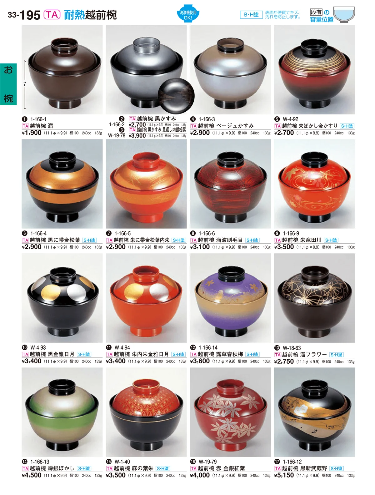 割烹漆器vol.33・ページ番号195・お椀