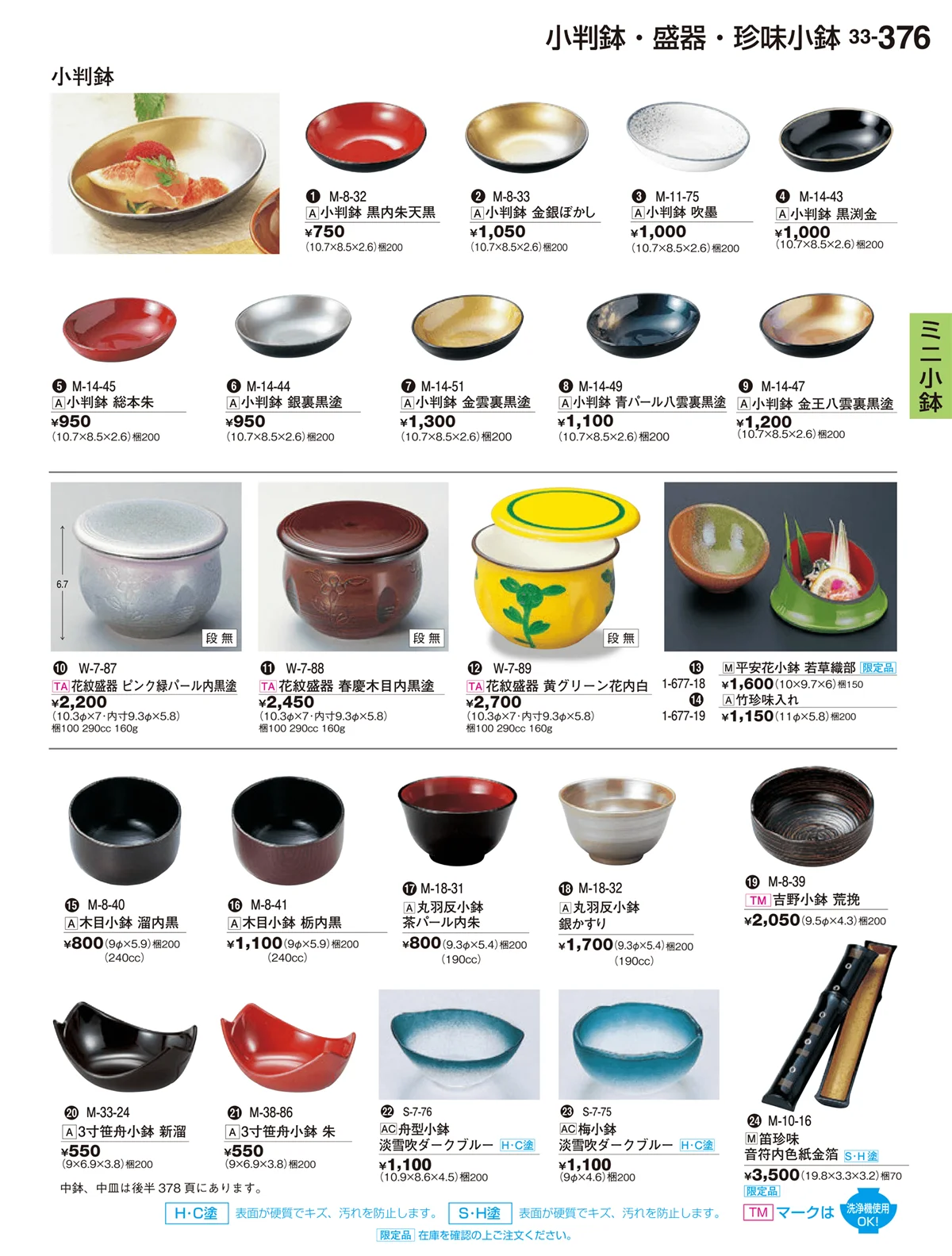 割烹漆器vol.33・ページ番号376・珍味小鉢