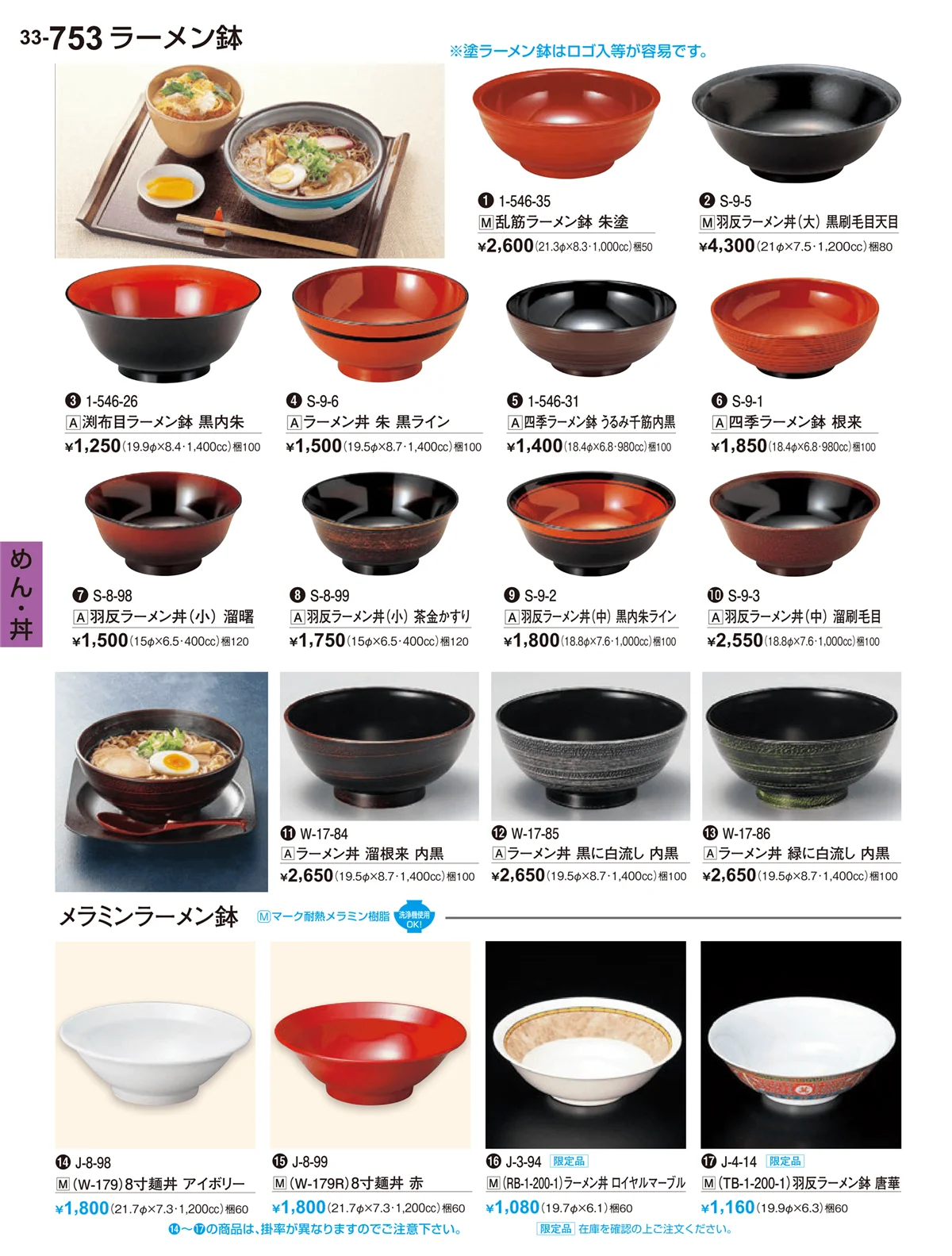 割烹漆器vol.33・ページ番号753・めん･丼