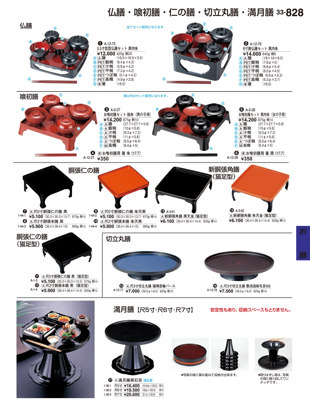 割烹漆器vol.33・ページ番号828・お膳