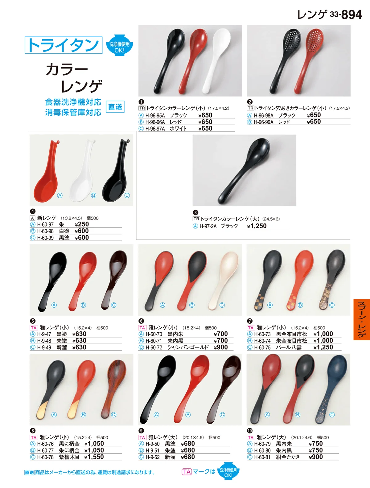 割烹漆器vol.33・ページ番号894・スプーン･レンゲ