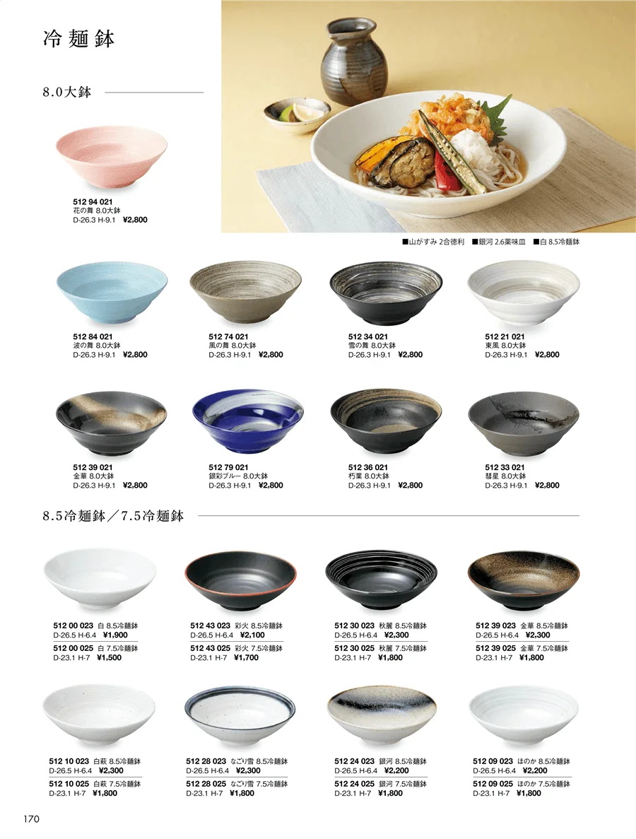 金華 / 銀河 / 秋麗 / 白 / なごり雪 / 白翔 / ほのか / 冷麺鉢 ページ170
