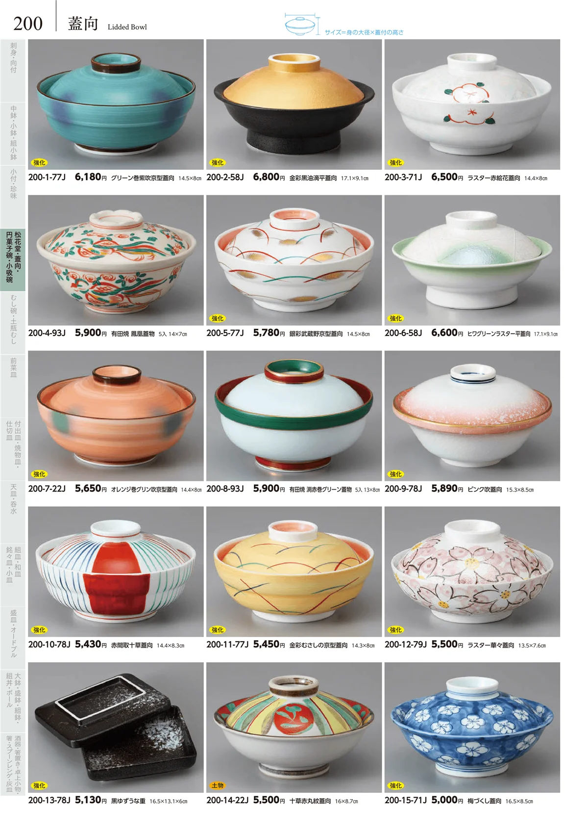 みやび街道vol.5・ページ番号200・松花堂・蓋向・円菓子碗・小吸碗