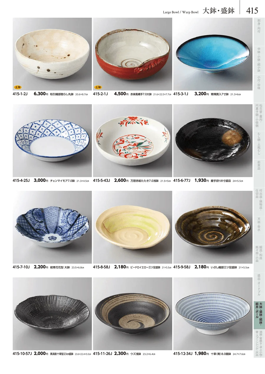 大鉢・盛鉢 ページ415