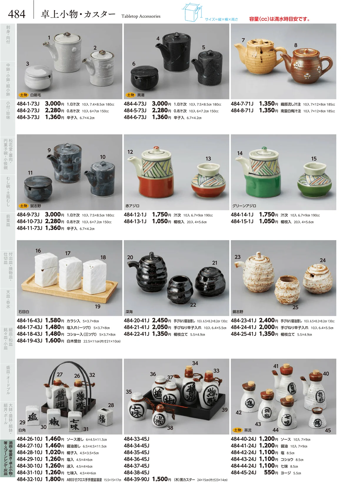 みやび街道vol.5・ページ番号484・卓上小物・蓋物・カメ・薬味入・すり鉢・灰皿