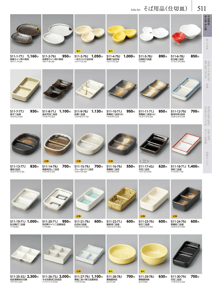 卓上小物・蓋物・カメ・薬味入・すり鉢・灰皿 ページ511