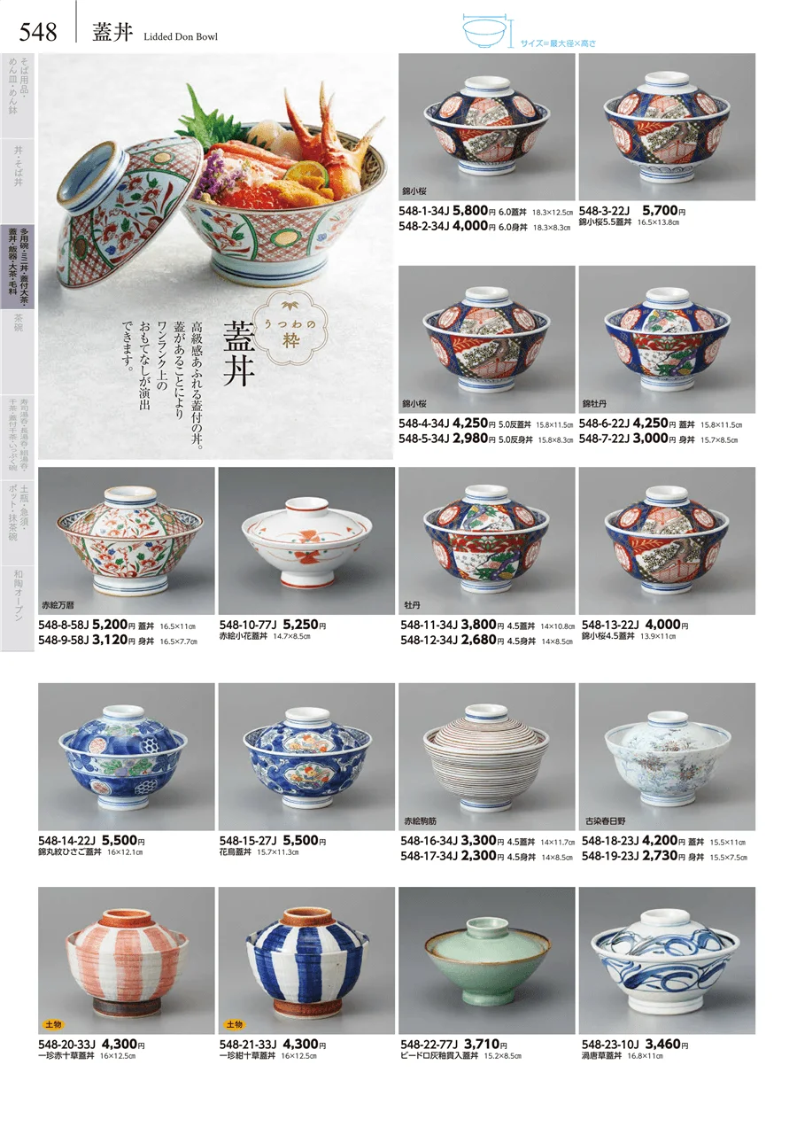 卓上小物・蓋物・カメ・薬味入・すり鉢・灰皿 ページ548