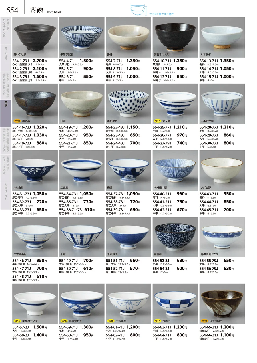 卓上小物・蓋物・カメ・薬味入・すり鉢・灰皿 ページ554