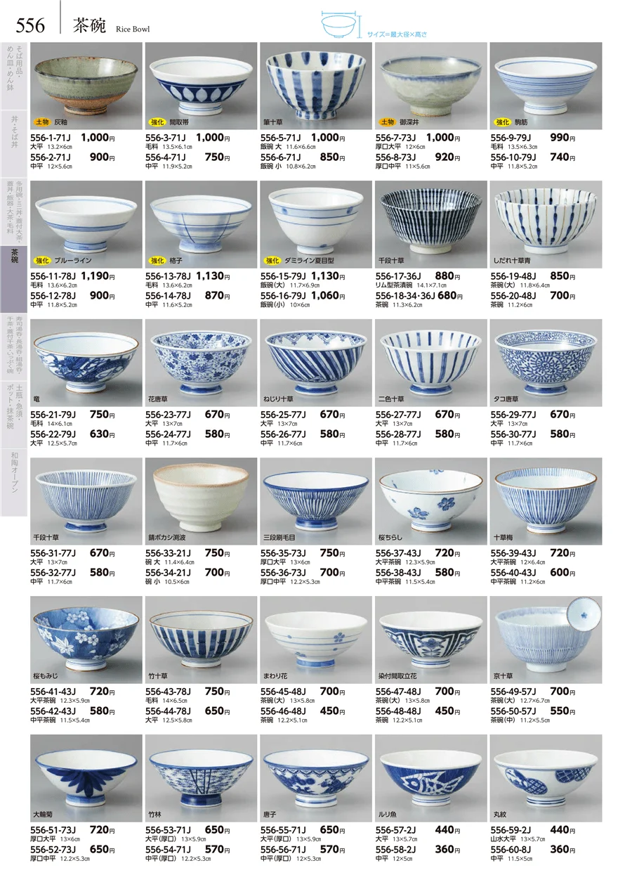 卓上小物・蓋物・カメ・薬味入・すり鉢・灰皿 ページ556
