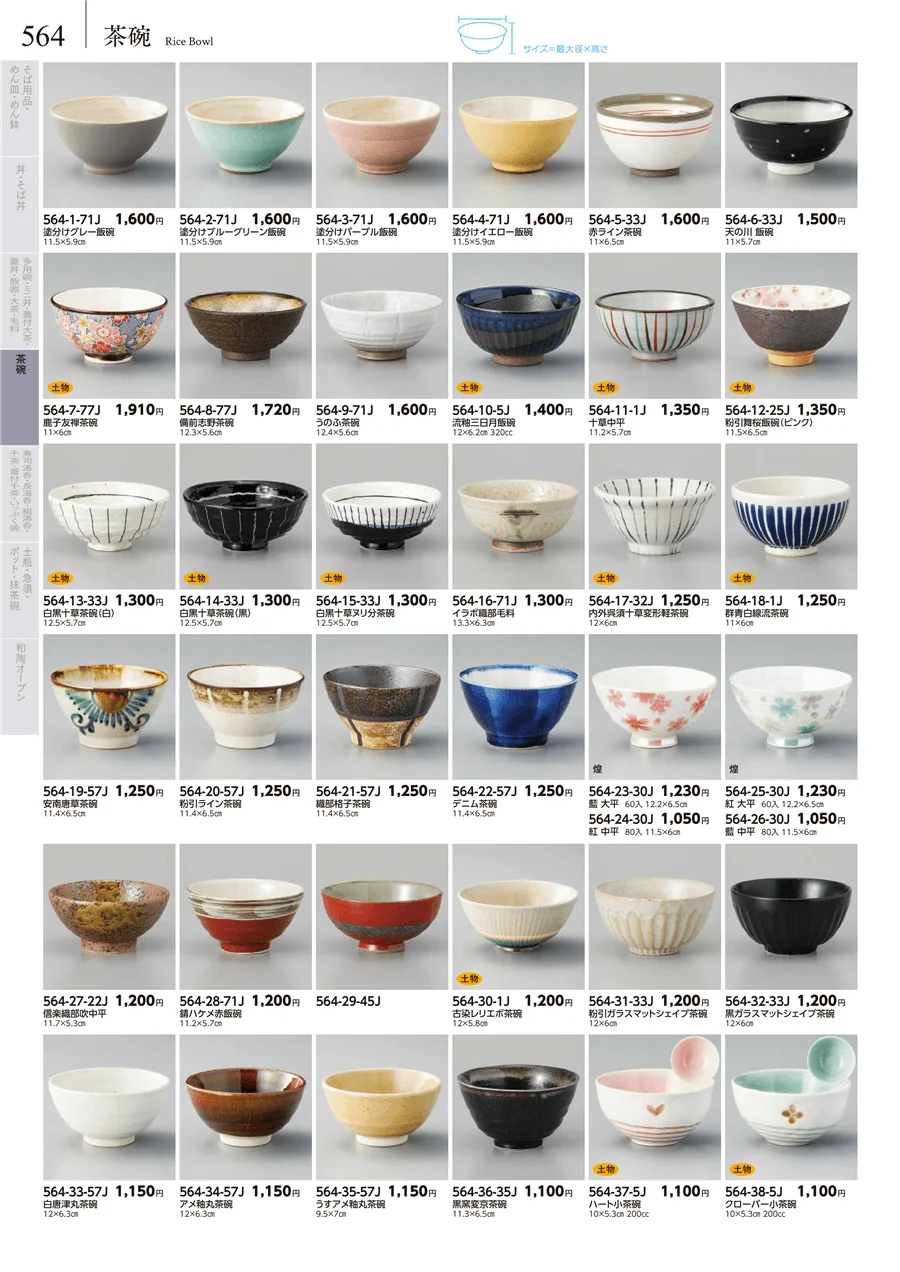 卓上小物・蓋物・カメ・薬味入・すり鉢・灰皿 ページ564