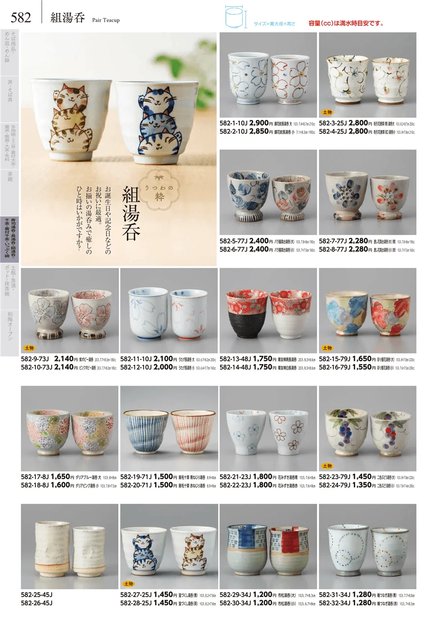 卓上小物・蓋物・カメ・薬味入・すり鉢・灰皿 ページ582