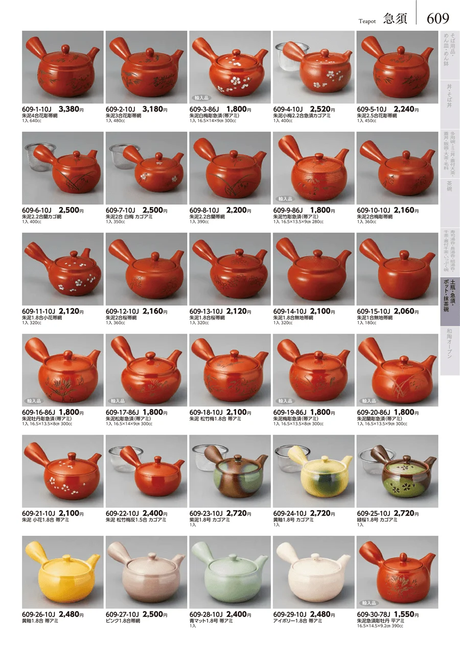 卓上小物・蓋物・カメ・薬味入・すり鉢・灰皿 ページ609