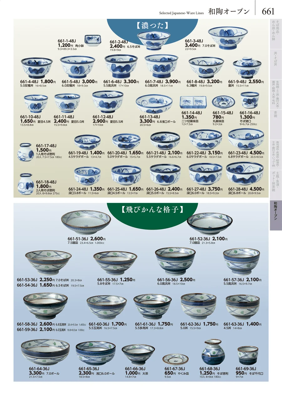 卓上小物・蓋物・カメ・薬味入・すり鉢・灰皿 ページ661