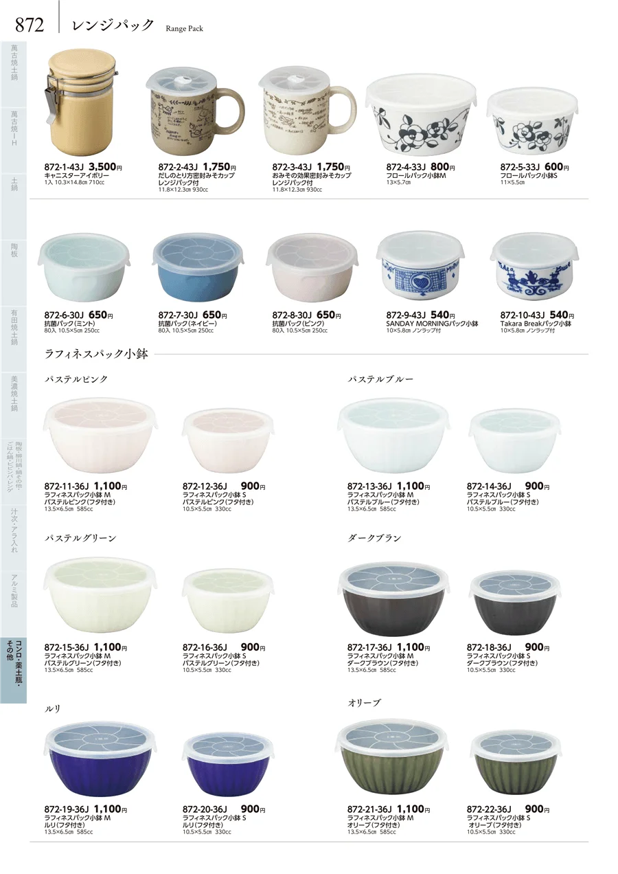 卓上小物・蓋物・カメ・薬味入・すり鉢・灰皿 ページ872