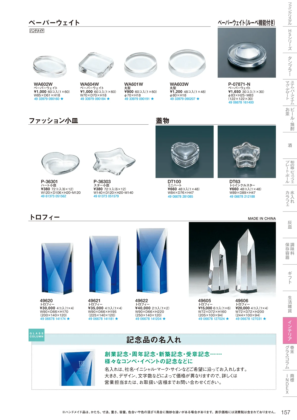 東洋佐々木ガラス2021・ページ番号157・インテリア