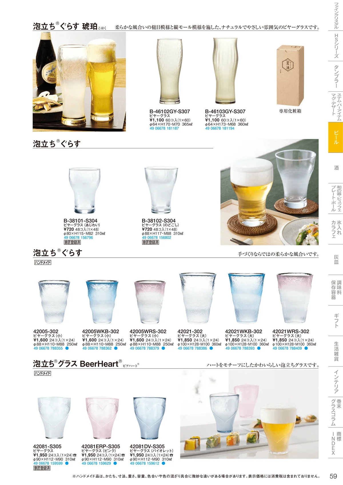 東洋佐々木ガラス2021・ページ番号59・マグ・ビール