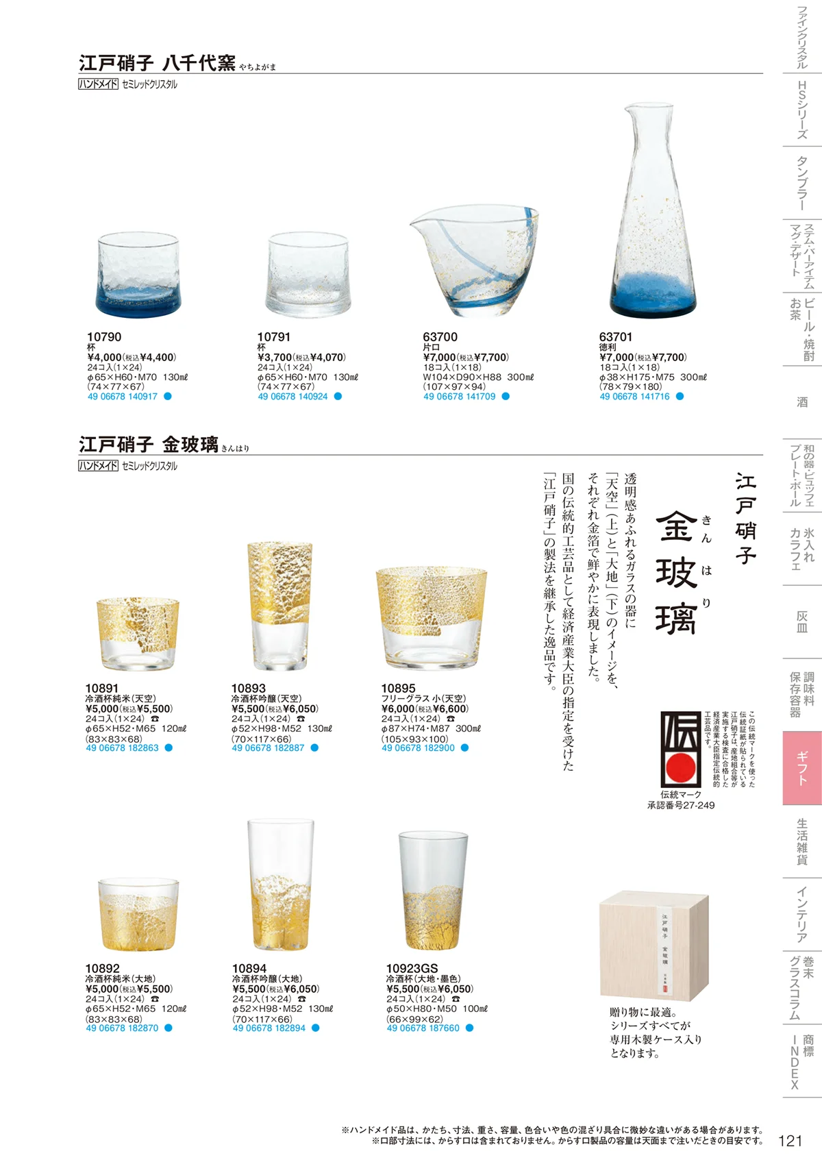 東洋佐々木ガラス2022・ページ番号121・ギフト・生活雑貨