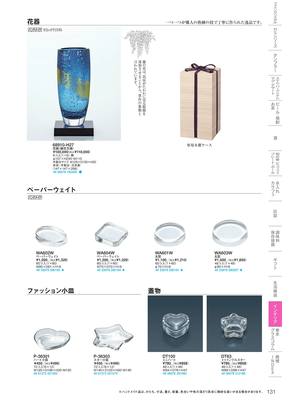 東洋佐々木ガラス2023・ページ番号131・インテリア
