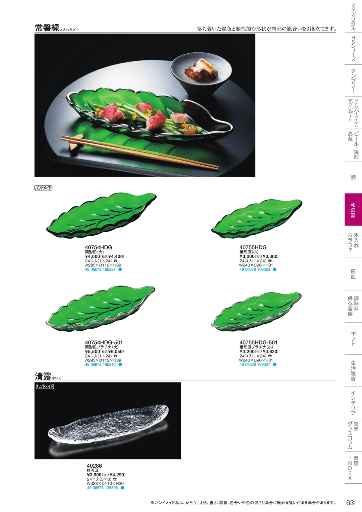 東洋佐々木ガラス2023・ページ番号63・和の器