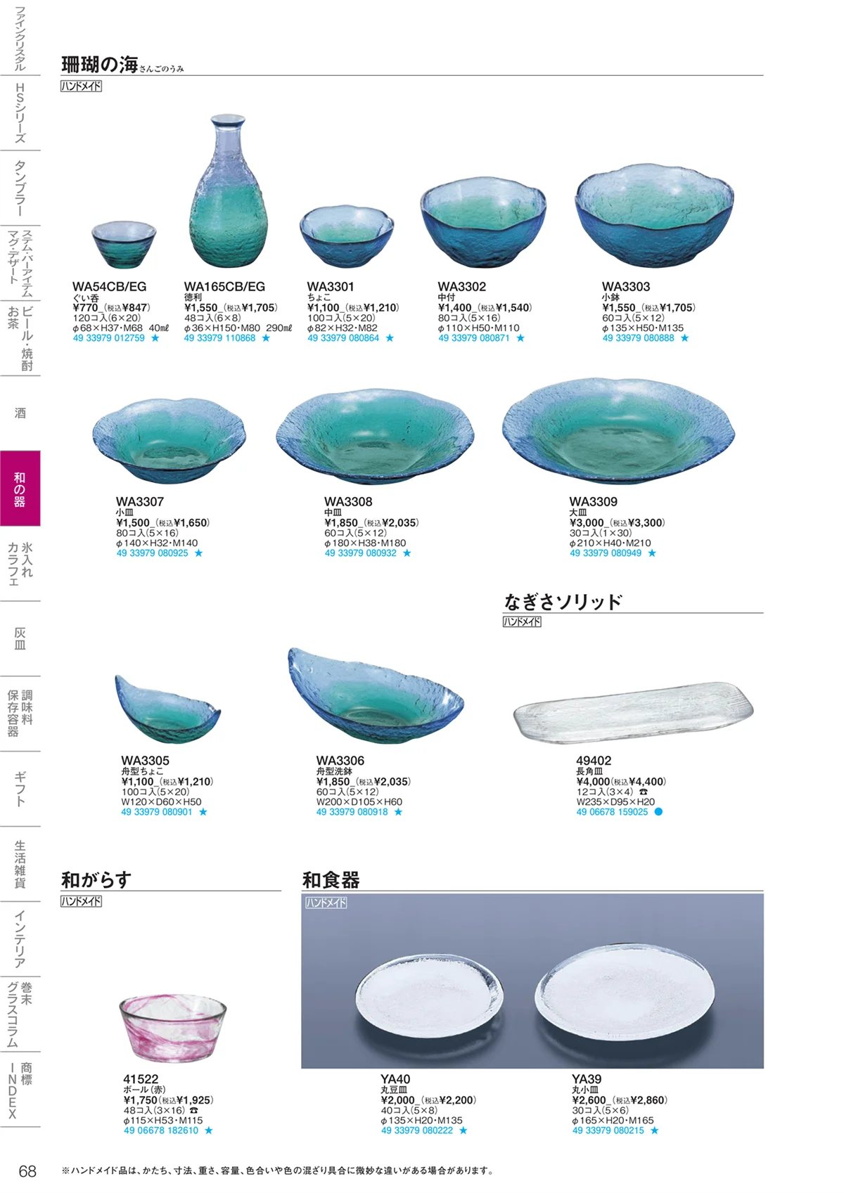 東洋佐々木ガラス2023・ページ番号68・和の器
