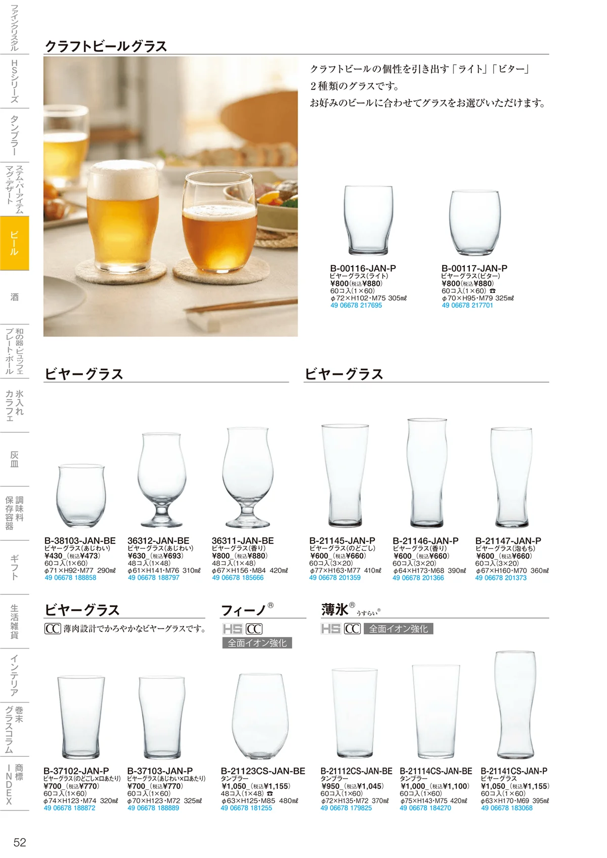 東洋佐々木ガラス2024・ページ番号52・マグ・ビール
