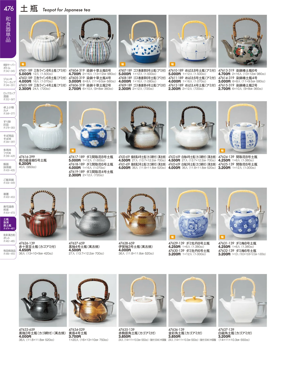 陶雅vol.19・ページ番号476・土瓶・急須・ポット
