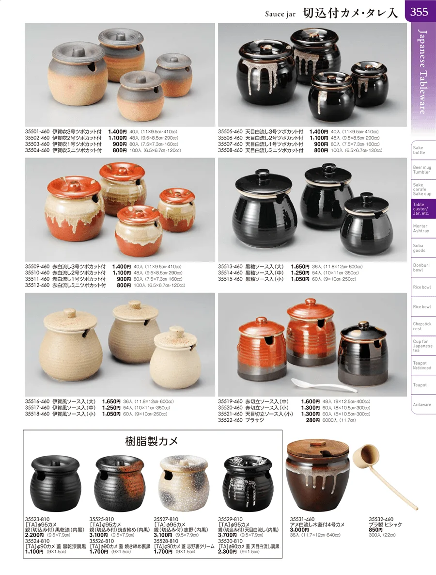 卓上小物・蓋物・カメ・すり鉢・灰皿 ページ355