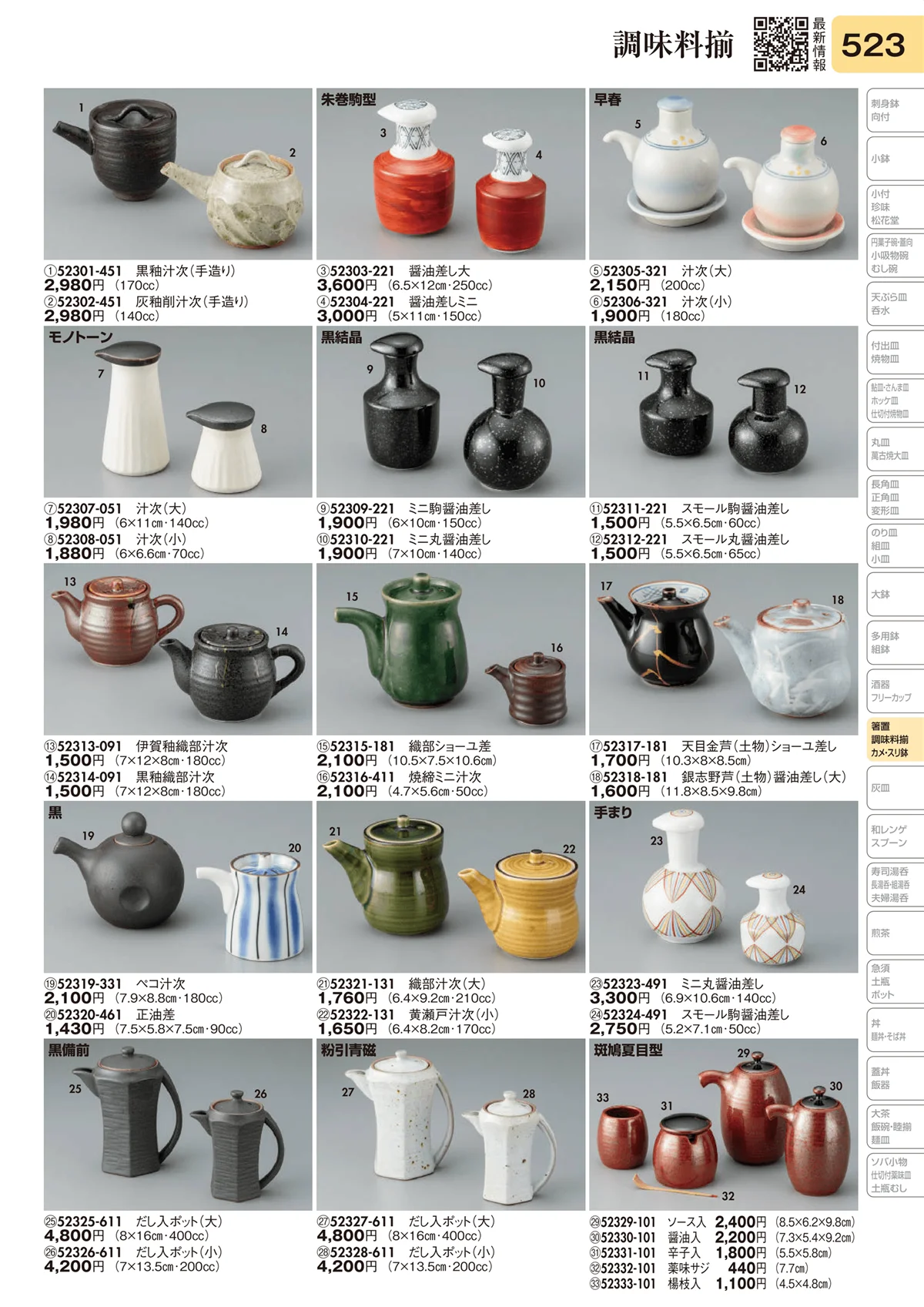 陶里vol.31・ページ番号523・調味料揃