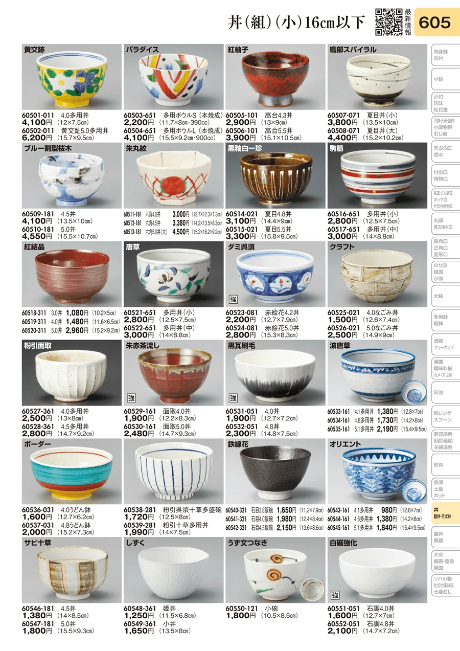 丼（組）（小）16㎝以下 ページ605